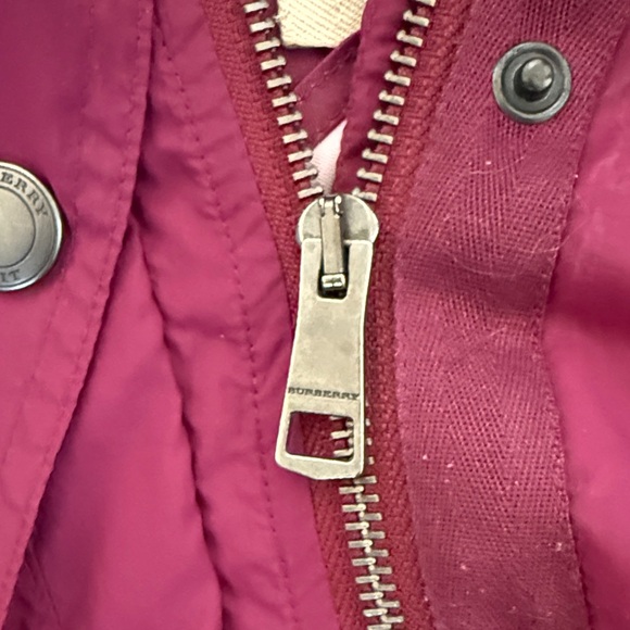 Burberry Brit Fuchsia Hooded Rain Jacket Women’s Size 6 Lightweight - Picture 7 of 11